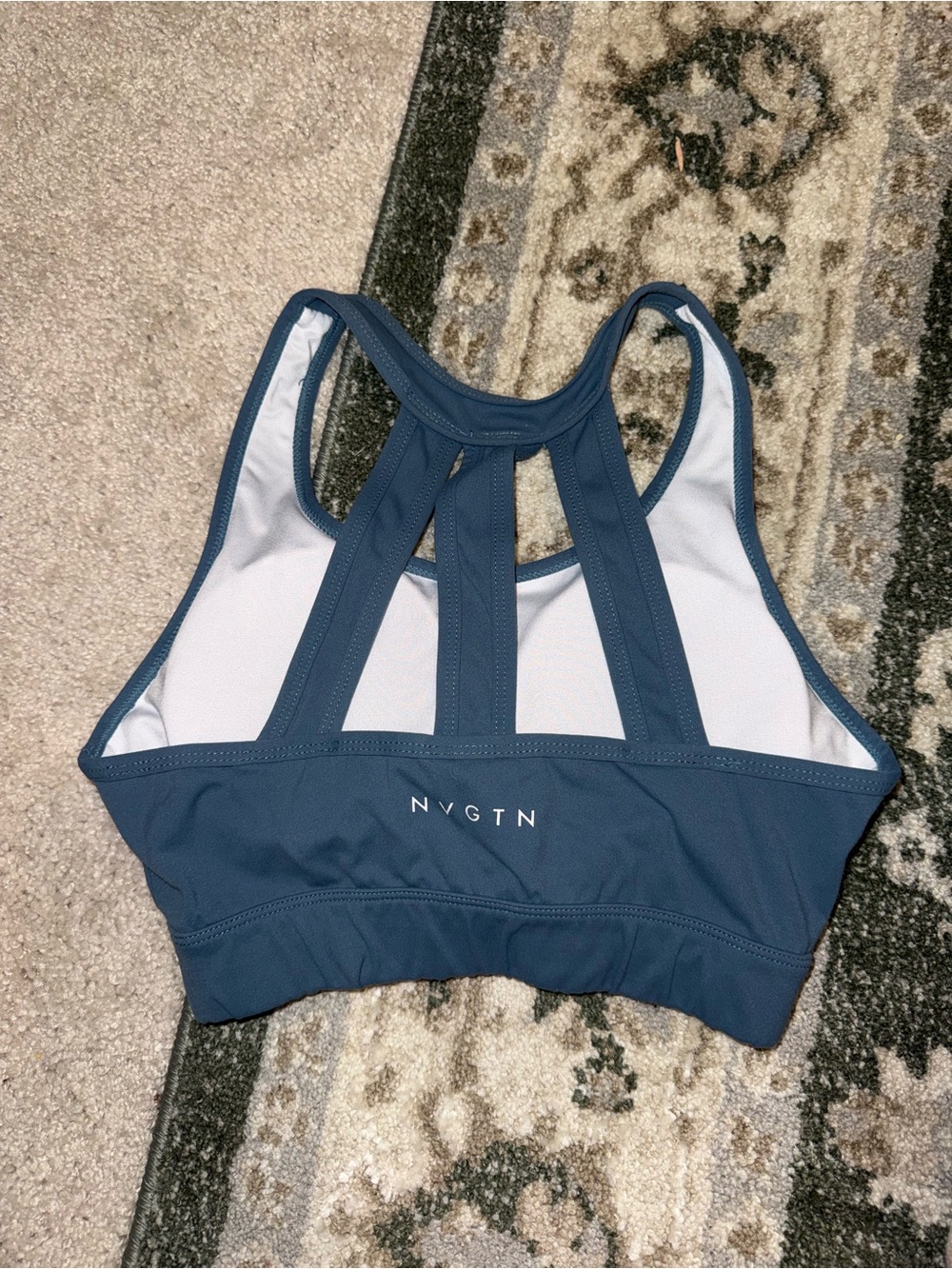 NVGTN Teal Strappy Racerback Sports Bra